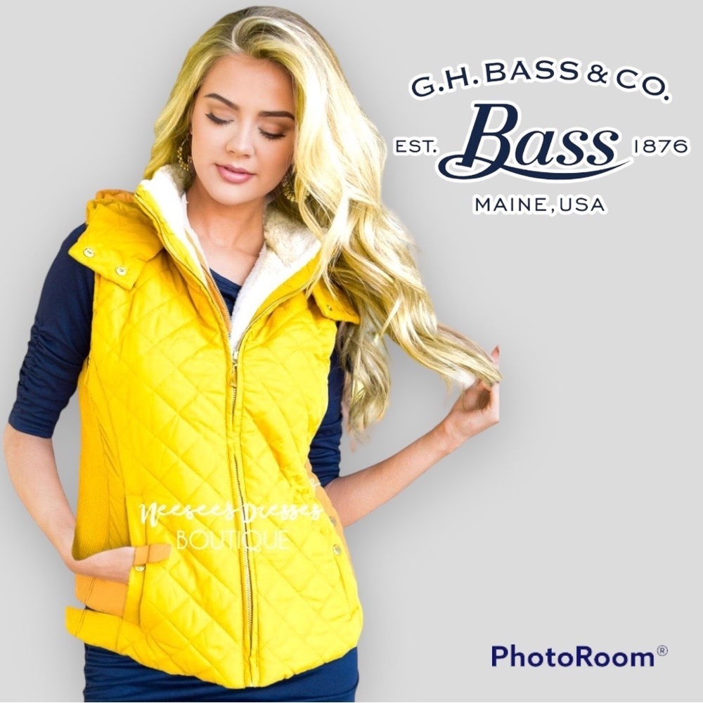 Bass & Co Titanium yellow Quilted hooded Vest